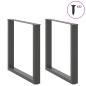 Preview: Esstischbeine U-Form 2 Stk. Anthrazit 90x(72-73) cm Stahl