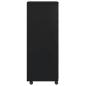 Preview: Rollschrank mit Schubladen MOSS Schwarz Massivholz Kiefer