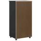 Preview: Rollschrank mit Schubladen MOSS Schwarz Massivholz Kiefer