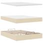 Preview: Ottoman-Bett mit Matratze Creme 140x190 cm Stoff
