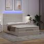 Preview: Ottoman-Bett mit Matratze & LEDs Weiß 140x190 cm Kunstleder