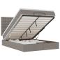 Preview: Ottoman-Bett mit Matratze & LEDs Taupe 140x190 cm Stoff