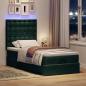 Preview: Ottoman-Bett mit Matratzen & LEDs Dunkelgrün 80x200 cm Samt