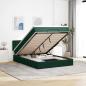 Preview: ARDEBO.de - Ottoman-Bett mit Matratze Dunkelgrün 140x190 cm Samt