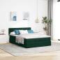 Preview: Ottoman-Bett mit Matratze Dunkelgrün 140x190 cm Samt