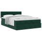 Preview: Ottoman-Bett mit Matratze Dunkelgrün 140x190 cm Samt
