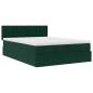 Preview: Ottoman-Bett mit Matratze Dunkelgrün 140x190 cm Samt