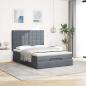 Preview: Ottoman-Bett mit Matratzen Dunkelgrau 140x190 cm Samt