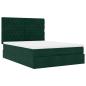 Preview: Ottoman-Bett mit Matratzen & LEDs Dunkelgrün 140x190 cm Samt