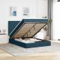 Preview: ARDEBO.de - Ottoman-Bett mit Matratzen Dunkelblau 140x200 cm Samt