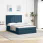 Preview: Ottoman-Bett mit Matratzen Dunkelblau 140x200 cm Samt