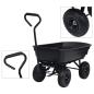 Preview: ARDEBO.de - Garten-Kippwagen 300 kg 75 L Schwarz