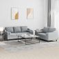 Preview: ARDEBO.de - 2-tlg. Sofagarnitur mit Kissen Hellgrau Stoff