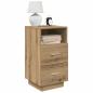 Preview: ARDEBO.de - Nachttisch mit 2 Schubladen Artisan-Eiche 36x36x68 cm