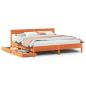 Preview: Massivholzbett ohne Matratze Wachsbraun 200x200 Kiefernholz