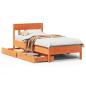 Preview: Massivholzbett ohne Matratze Wachsbraun 90x200 Kiefernholz