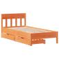 Preview: Massivholzbett ohne Matratze Wachsbraun 90x200 Kiefernholz