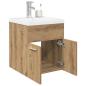 Preview: ARDEBO.de - Waschbeckenunterschrank mit Einbaubecken und Wasserhahn