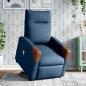 Preview: Massagesessel mit Aufstehhilfe Blau Stoff