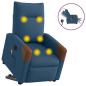 Preview: ARDEBO.de - Massagesessel mit Aufstehhilfe Elektrisch Blau Stoff