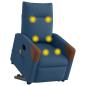 Preview: Massagesessel mit Aufstehhilfe Elektrisch Blau Stoff