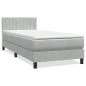 Preview: Boxspringbett mit Matratze & LED Hellgrau 80x210 cm Samt