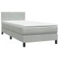 Preview: Boxspringbett mit Matratze & LED Hellgrau 80x210 cm Samt