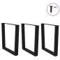 Preview: Esstischbeine V-Form 3 Stück Schwarz 90x(72-73,3) cm Stahl