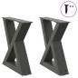 Preview: ARDEBO.de - Couchtischbeine 2 Stk. Anthrazit 40x(30-31,3) cm Stahl
