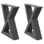 Preview: Couchtischbeine 2 Stk. Anthrazit 40x(30-31,3) cm Stahl