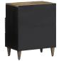Preview: Nachttisch Hellgrau 50x33x60 cm Massivholz Mango