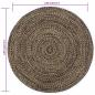 Preview: Teppich Handgefertigt Jute Schwarz und Natur 120 cm
