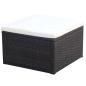 Preview: ARDEBO.de - Hocker mit Kissen Poly Rattan 53?53?30 cm Braun