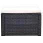Preview: Hocker mit Kissen Poly Rattan 53?53?30 cm Braun