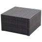 Preview: Hocker mit Kissen Poly Rattan 53?53?30 cm Braun