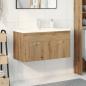 Preview: Waschbeckenunterschrank mit Einbaubecken Artisan-Eiche