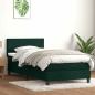 Preview: ARDEBO.de - Boxspringbett mit Matratze Dunkelgrün 80x220 cm Samt