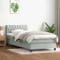 Preview: ARDEBO.de - Boxspringbett mit Matratze Hellgrau 80x210 cm Samt
