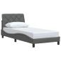 Preview: Bettgestell ohne Matratze Dunkelgrau 80x200 cm Stoff