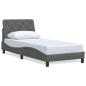 Preview: Bettgestell ohne Matratze Dunkelgrau 90x200 cm Stoff