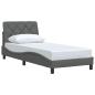 Preview: Bettgestell ohne Matratze Dunkelgrau 90x200 cm Stoff