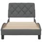 Preview: Bettgestell ohne Matratze Dunkelgrau 90x200 cm Stoff