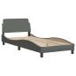 Preview: Bettgestell ohne Matratze Dunkelgrau 90x200 cm Stoff