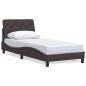 Preview: Bettgestell ohne Matratze Dunkelbraun 90x200 cm Stoff