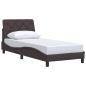 Preview: Bettgestell ohne Matratze Dunkelbraun 90x200 cm Stoff