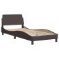 Preview: Bettgestell ohne Matratze Dunkelbraun 90x200 cm Stoff