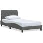 Preview: Bettgestell ohne Matratze Dunkelgrau 100x200 cm Stoff