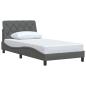 Preview: Bettgestell ohne Matratze Dunkelgrau 100x200 cm Stoff