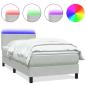 Preview: Boxspringbett mit Matratze & LED Hellgrau 80x210 cm Samt
