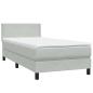Preview: Boxspringbett mit Matratze & LED Hellgrau 80x210 cm Samt
